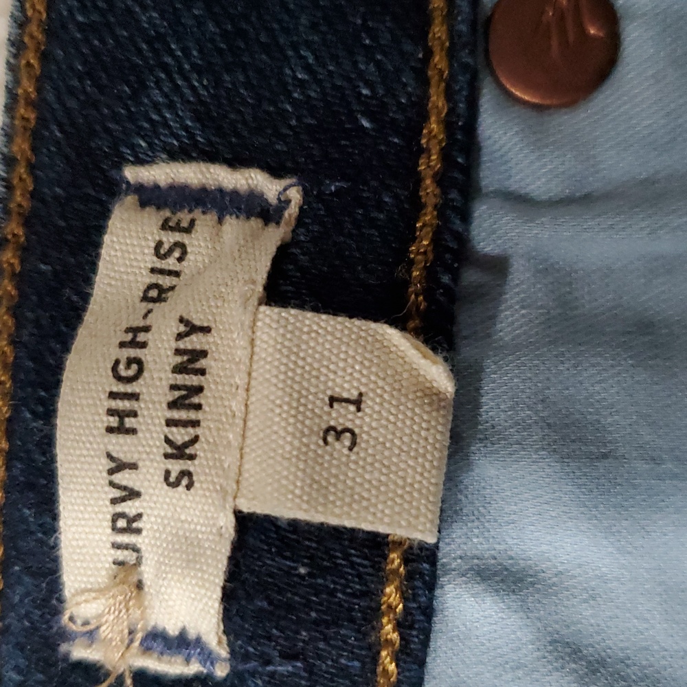 Madewell curvy high-rise skinny jeans 31 dark wash denim stretch women sexy hot - Picture 5 of 16